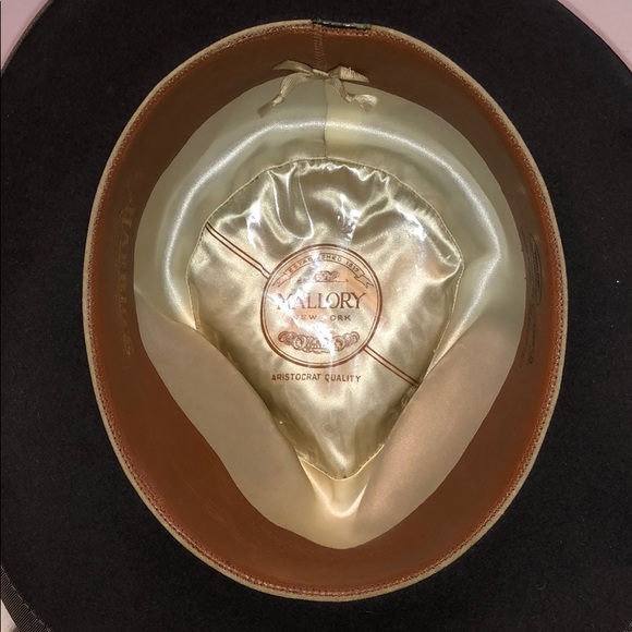 Mallory 1950s Brown Beaver Fedora (7-1/8) - Picture 5 of 12